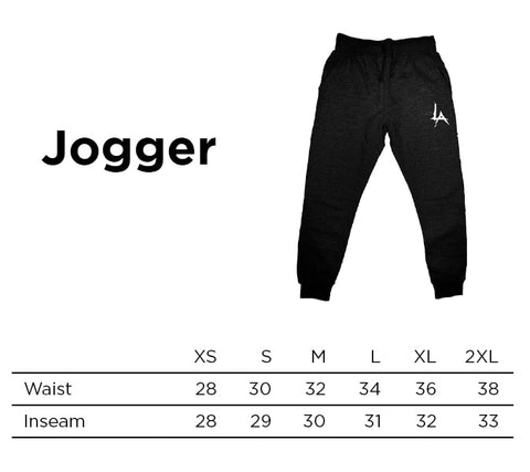 The Pentagon LA Jogger Sizing Chart